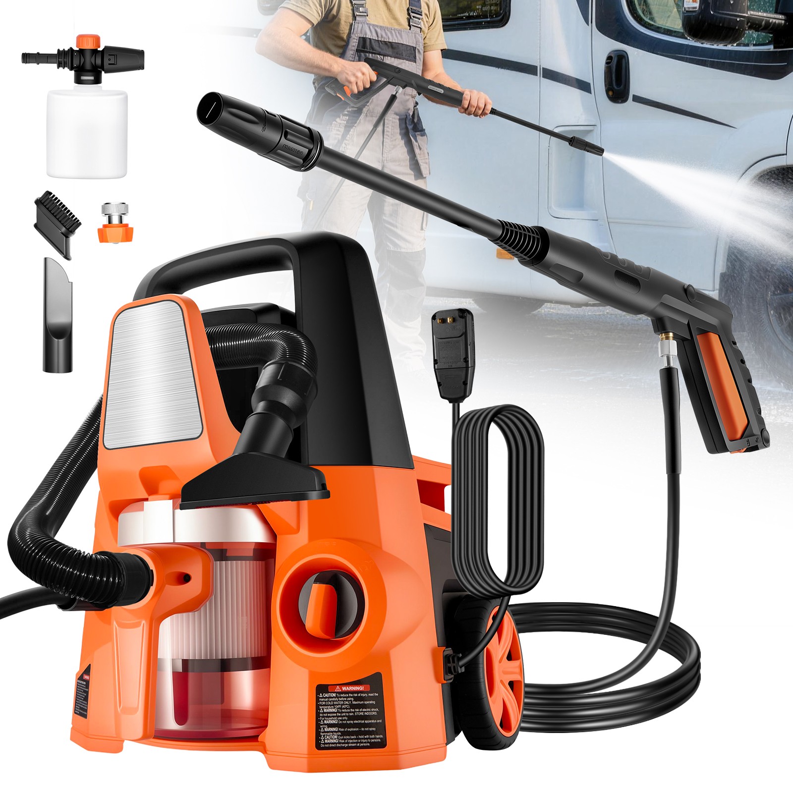 4 in 1 Multi Use Electric Cleaner 2800 PSI 1.7 GPM Washer and 220W Vac