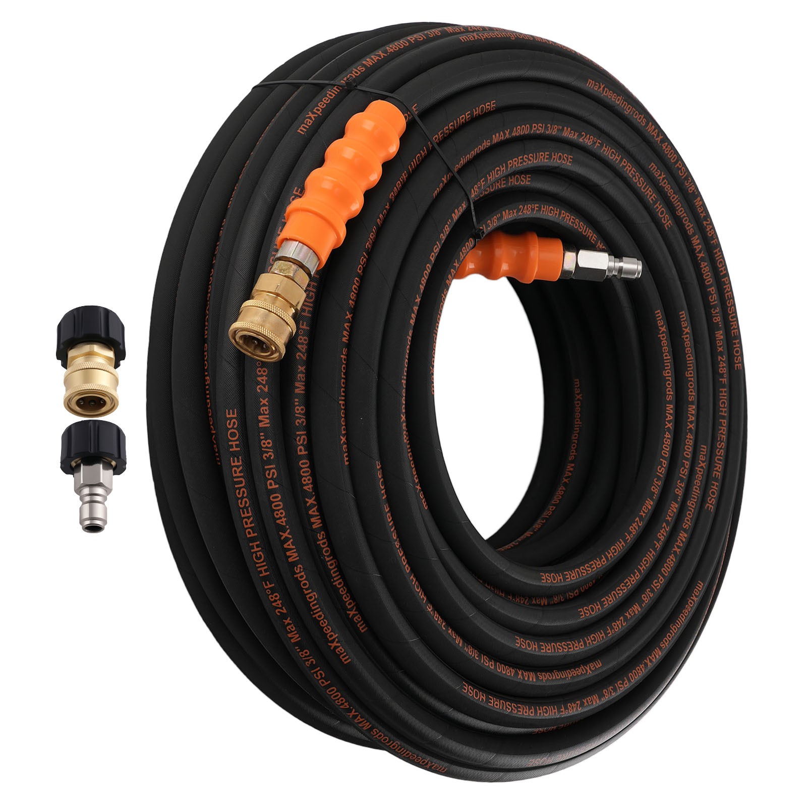4800PSI 150FT Quick Connect Pressure Washer Hose 4800PSI M22-14mm 3/8″ Adapter