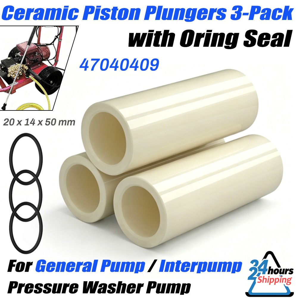 3-Pack Ceramic Piston Plungers Sleeve Kit 20×14×50 for Interpump GP 47040409 US
