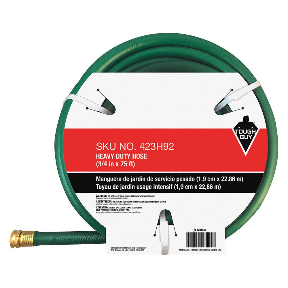GRAINGER APPROVED 423H92 Water Hose,3/4″I.D.75 ft.,PVC 423H92