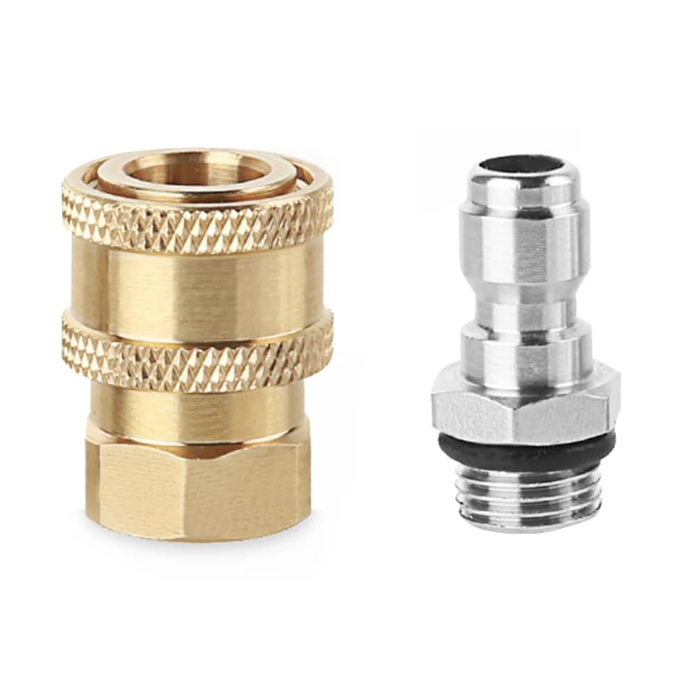 2 Pack Pressure Washer Adapter Set Quick Connect Kit 14mm M14x1.5 to 1/4 Inch…