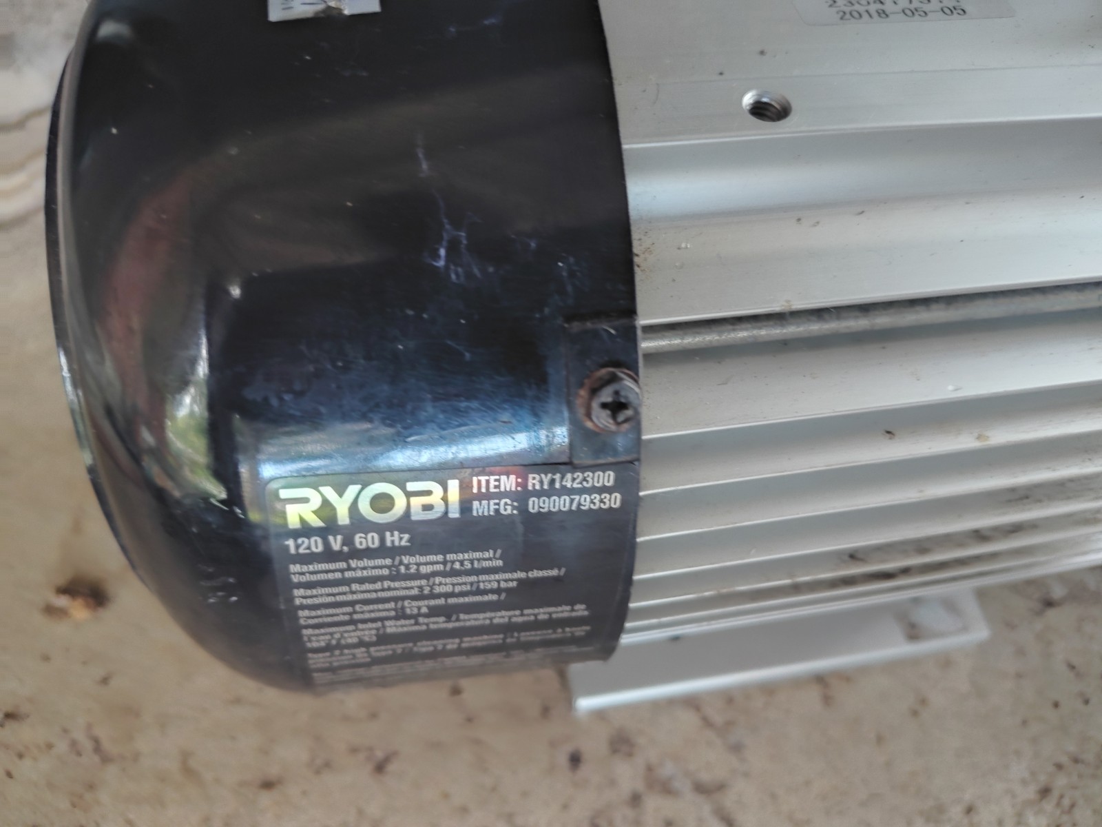 Ryobi RY142300 Electric Pressure Washer Motor & Pump Assembly OEM 120V