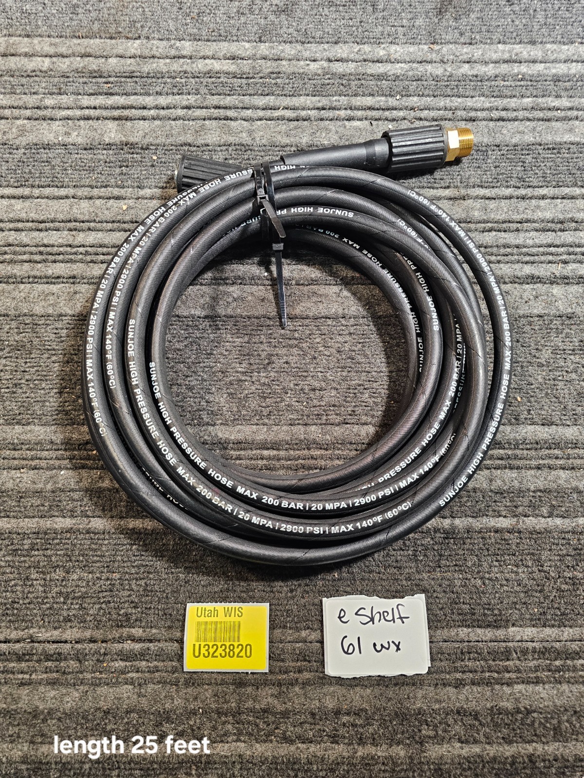 Sun Joe 25′ Heavy-Duty Extension Pressure Washer Hose 200 BAR Max for SPX Series