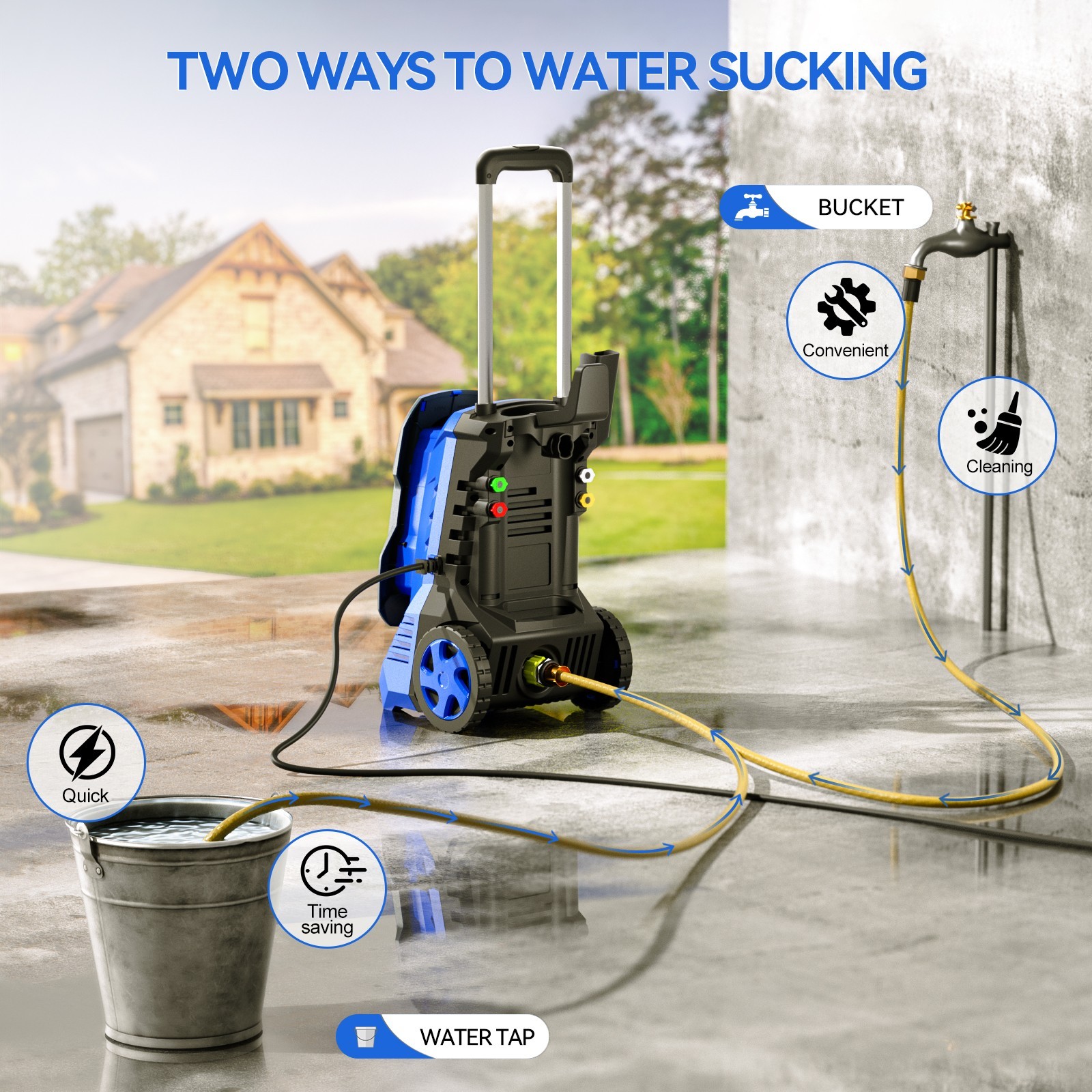 4200PSI 2.5GPM High Pressure Power Washer Portable Electric Cleaner Machine