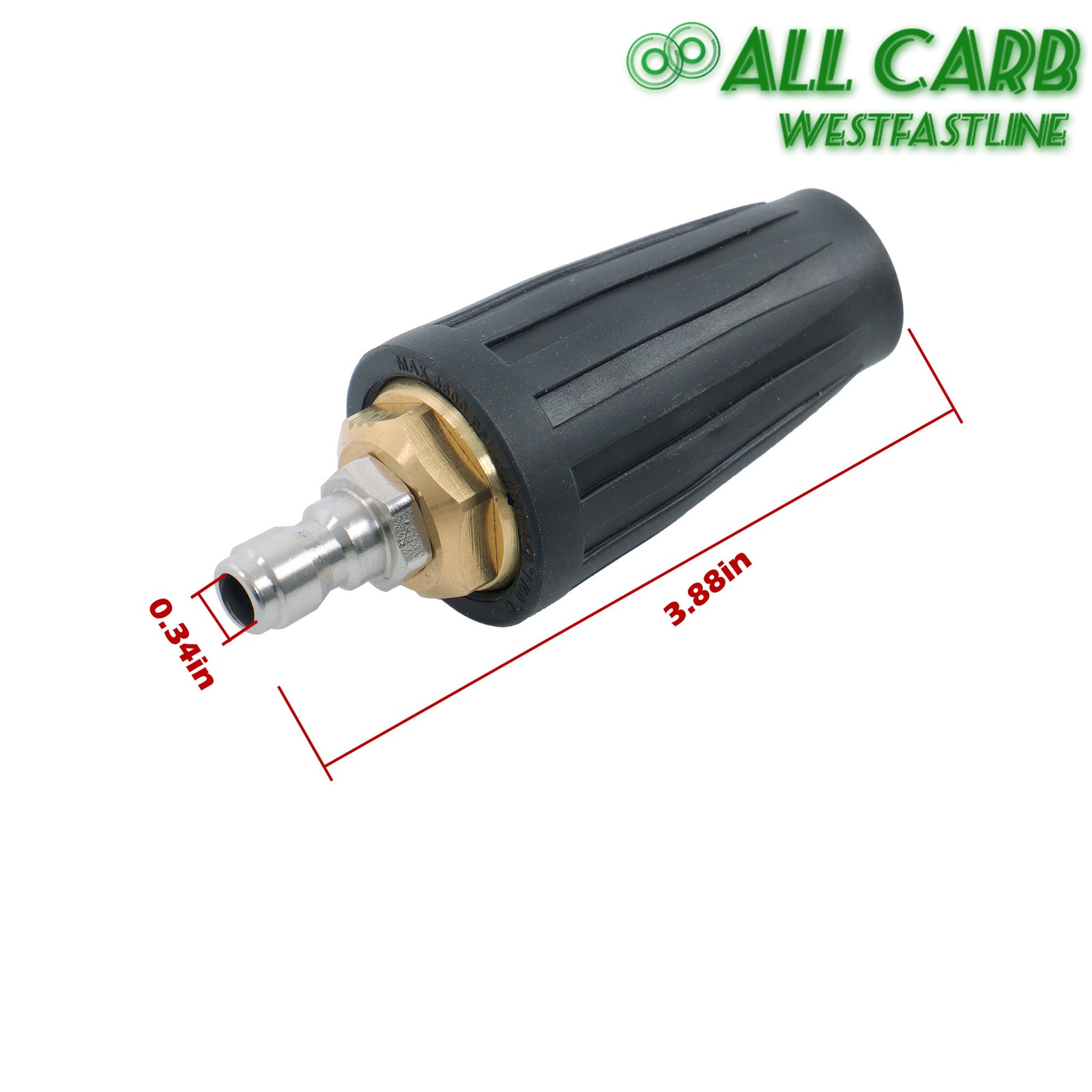 4000 PSI Pressure Power 360° Rotating Turbo Nozzle 4.0 Gpm Quick Connector 1/4″