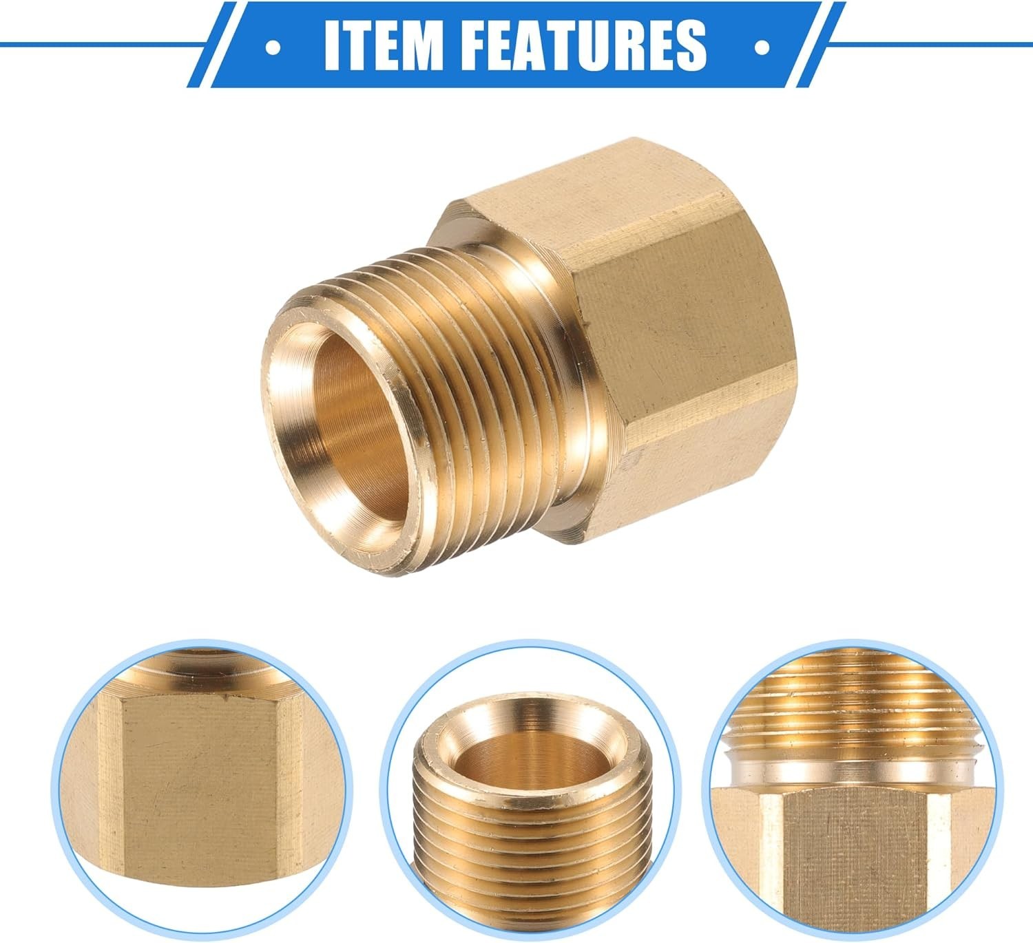 Brass Pressure Washer Connector G1/2″ to M22x1.5 – Universal Durable Adapter