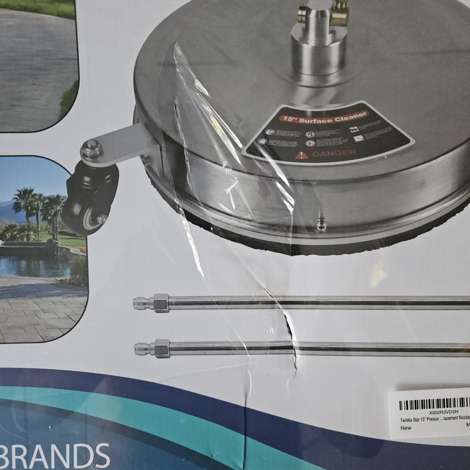 15″ 4000 Psi Pressure Washer Surface Cleaner Stainless Steel Fits Most Brands