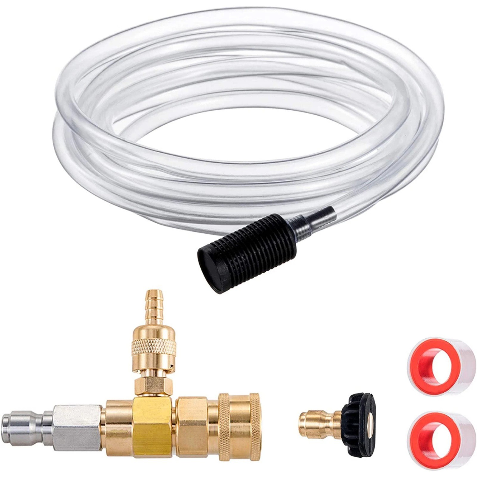 Downstream Soap Dispenser for Pressure Washer 3/8″ 4000 PSI Kit with 10ft Hose