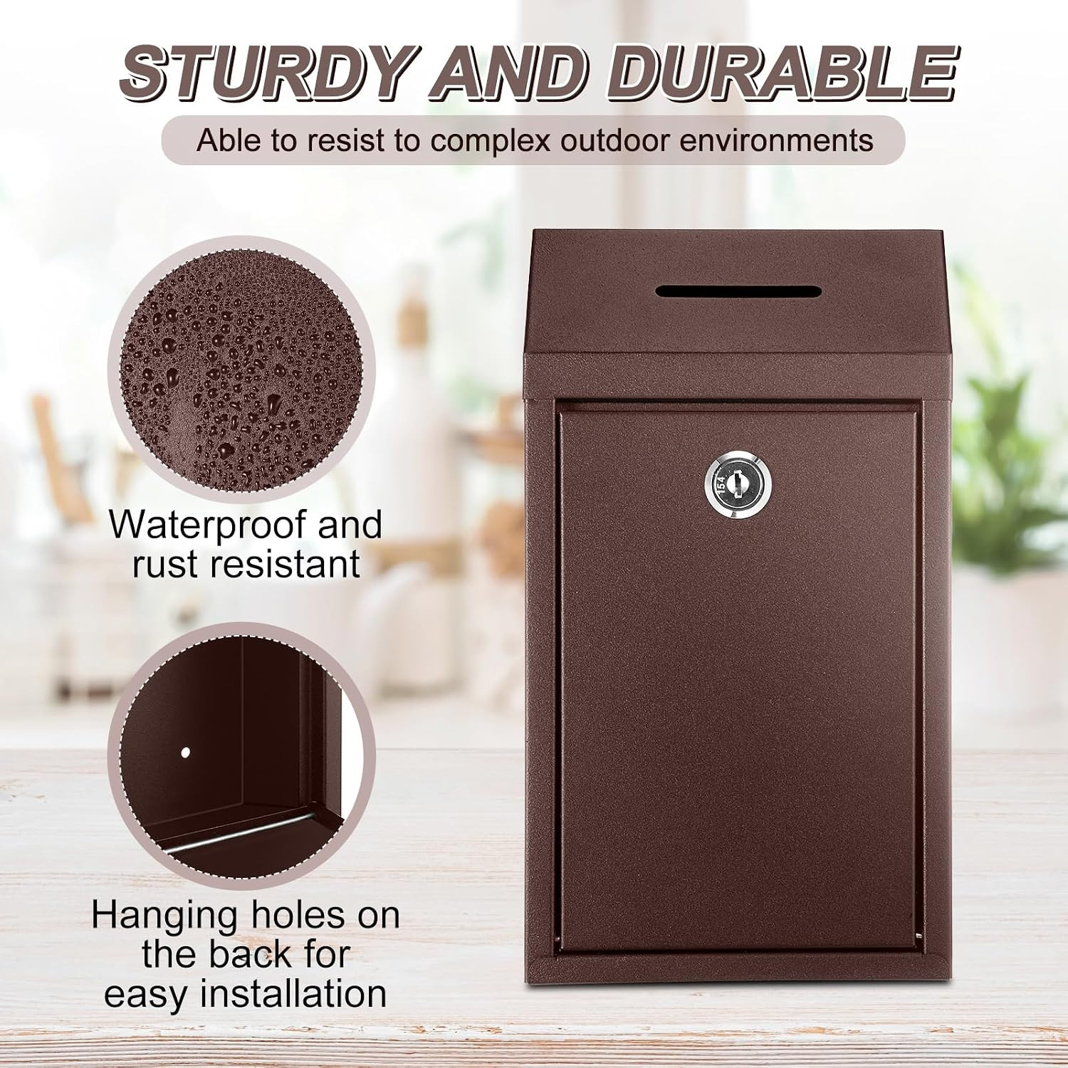 Metal Money Drop Donation Cash Box for Farm Stand Collection Safe Suggestion Box