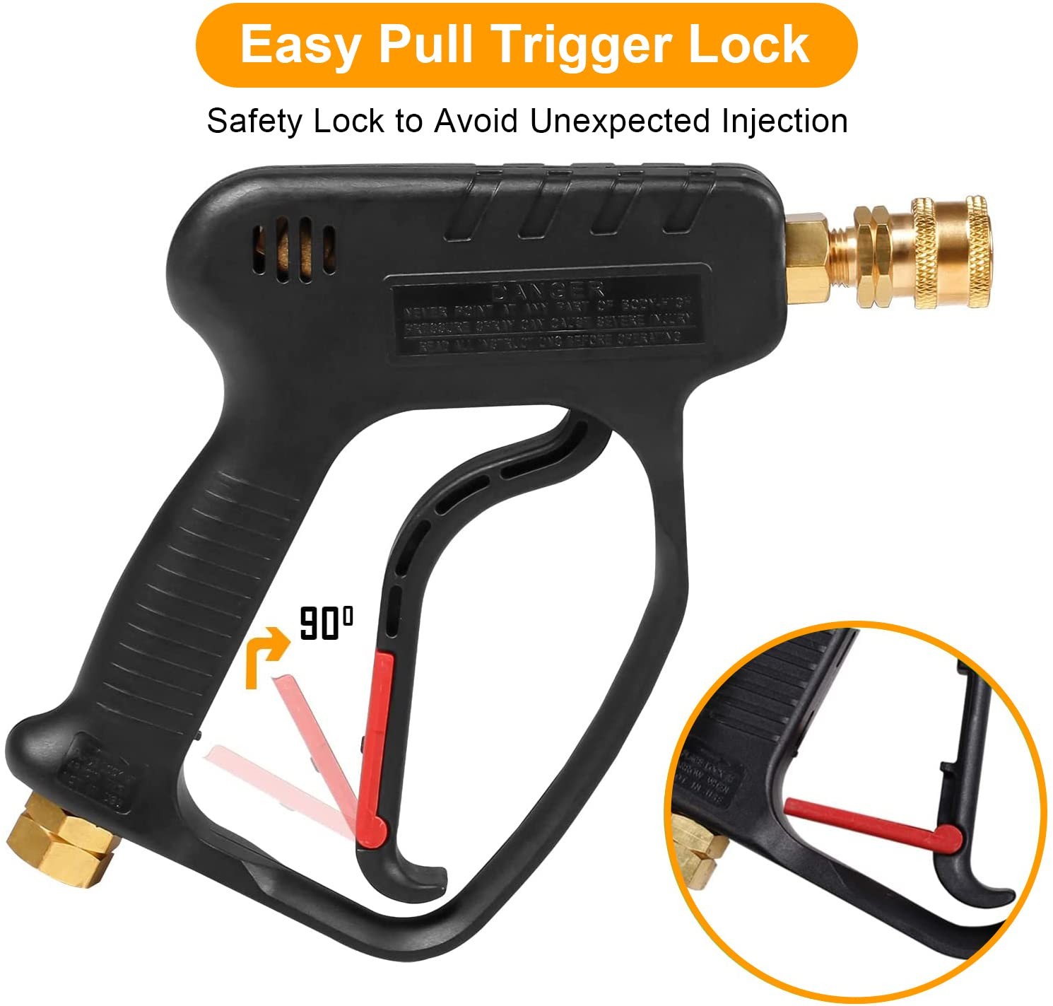 High Pressure Washer Short Gun, 5000 PSI 10.5 GPM Industrial Pressure Power W…
