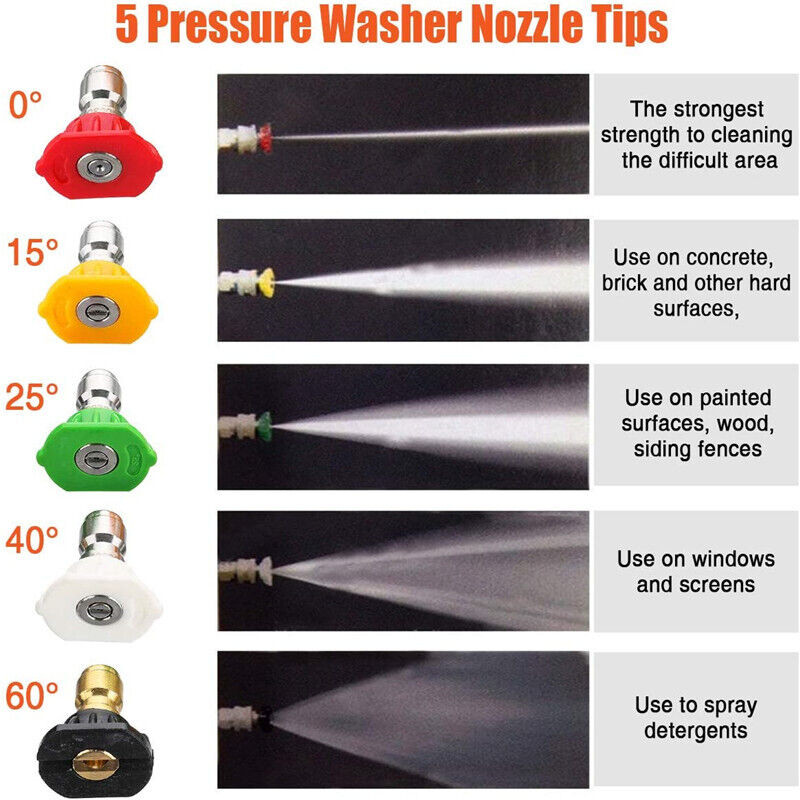 High Pressure 4000PSI Car Power Washer Gun Spray Wand Lance Nozzle + Hose Kit