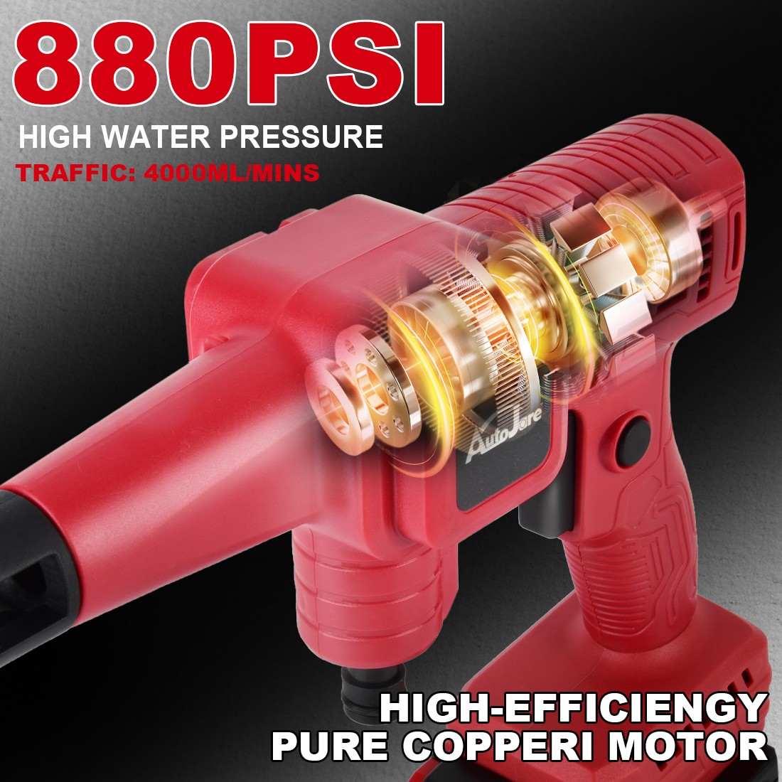 For Milwaukee18VCordless Car High Pressure Washer Gun Jet Water Wash Cleaner Gun