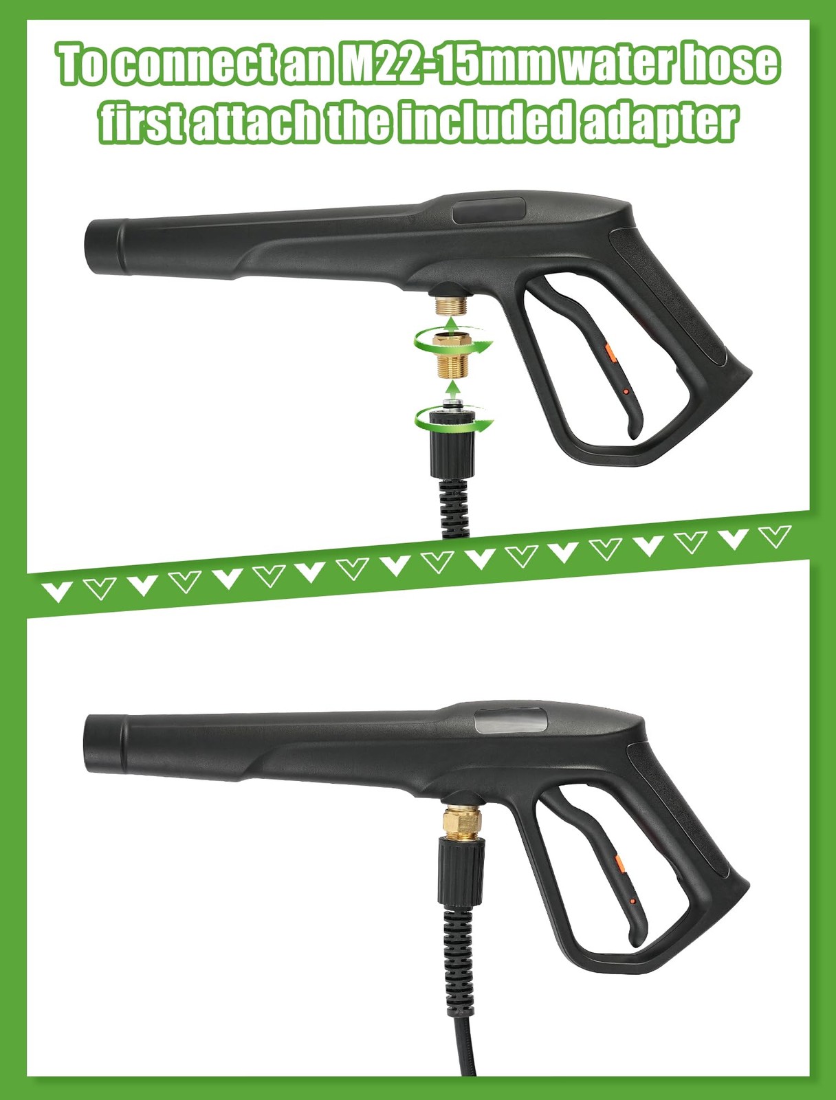 Pressure Washer Gun Set M22-14mm M22-15mm Fit Ryobi Karcher Greenworks 2320PSI