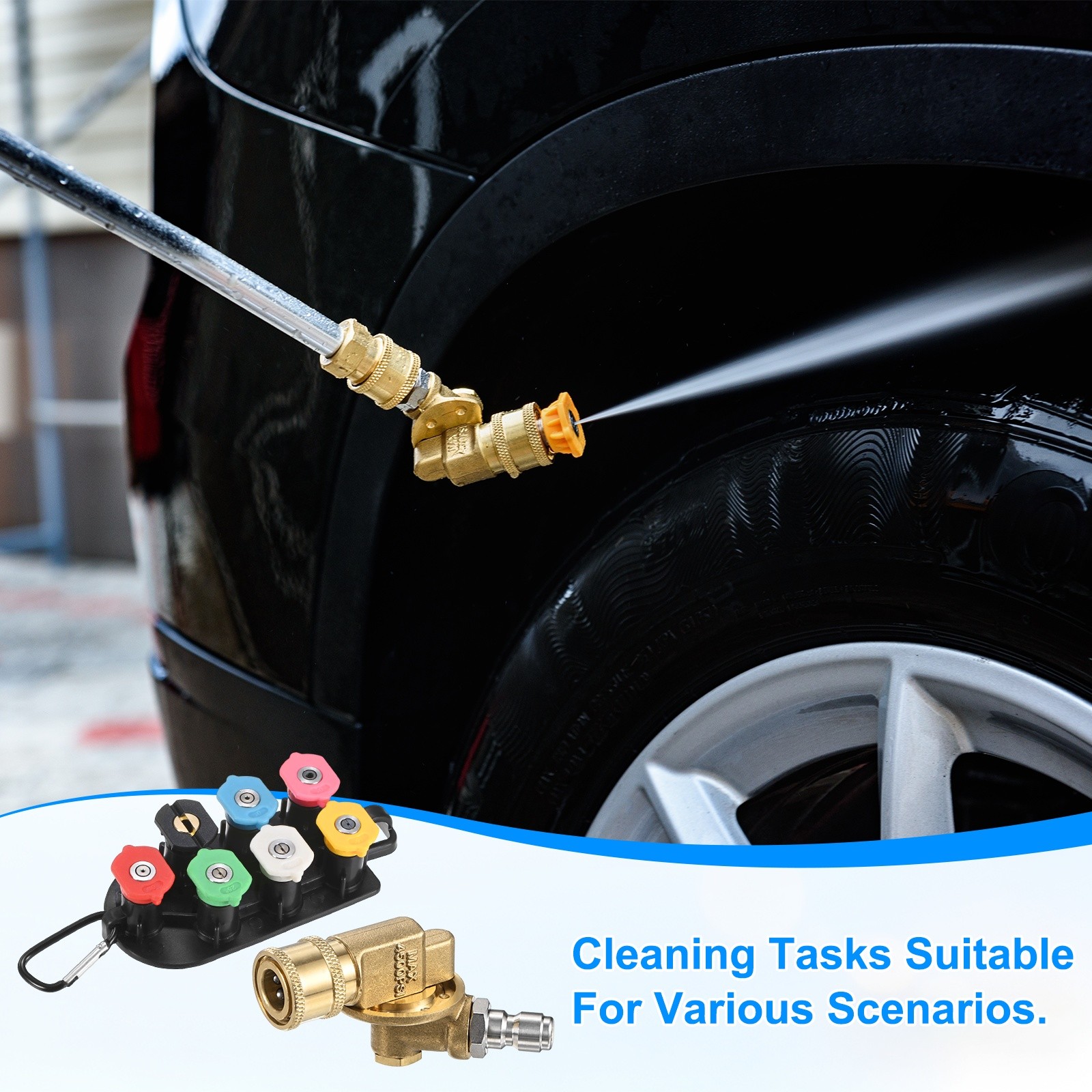 Pivoting Coupler Kit 240 Degree with 7 Angles, 7 Spray Nozzle Tips, 4.5GPM