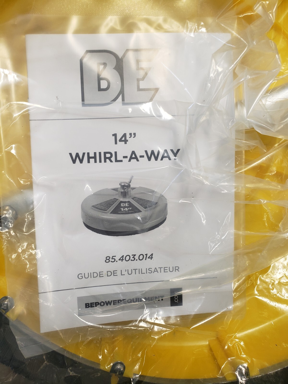 BE PRESSURE 85.403.014 14″ Whirl-A-Way Flat Surface Cleaner Yellow
