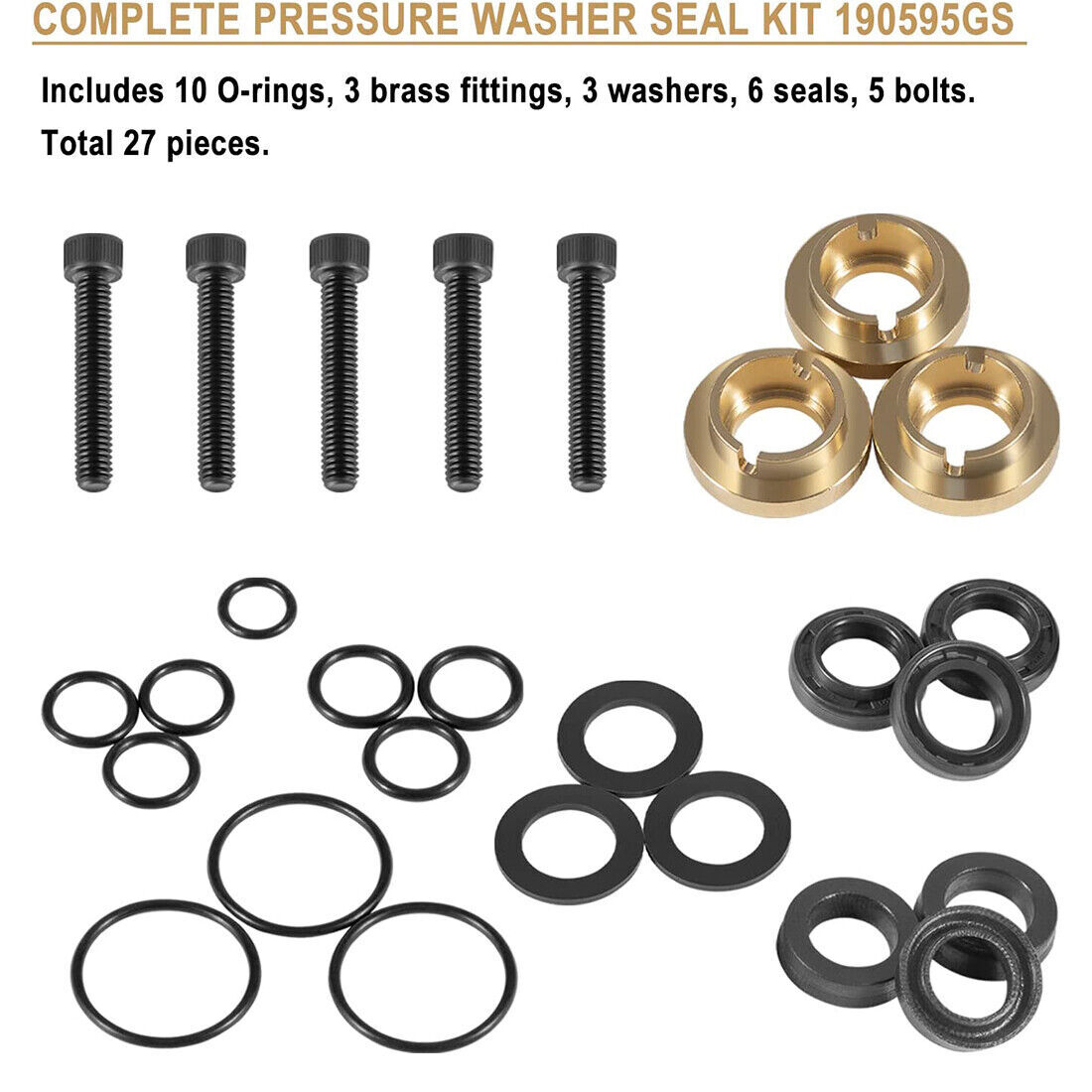 Complete Pressure Washer Seal Kit for Briggs Stratton 190595GS 190711GS 193807GS