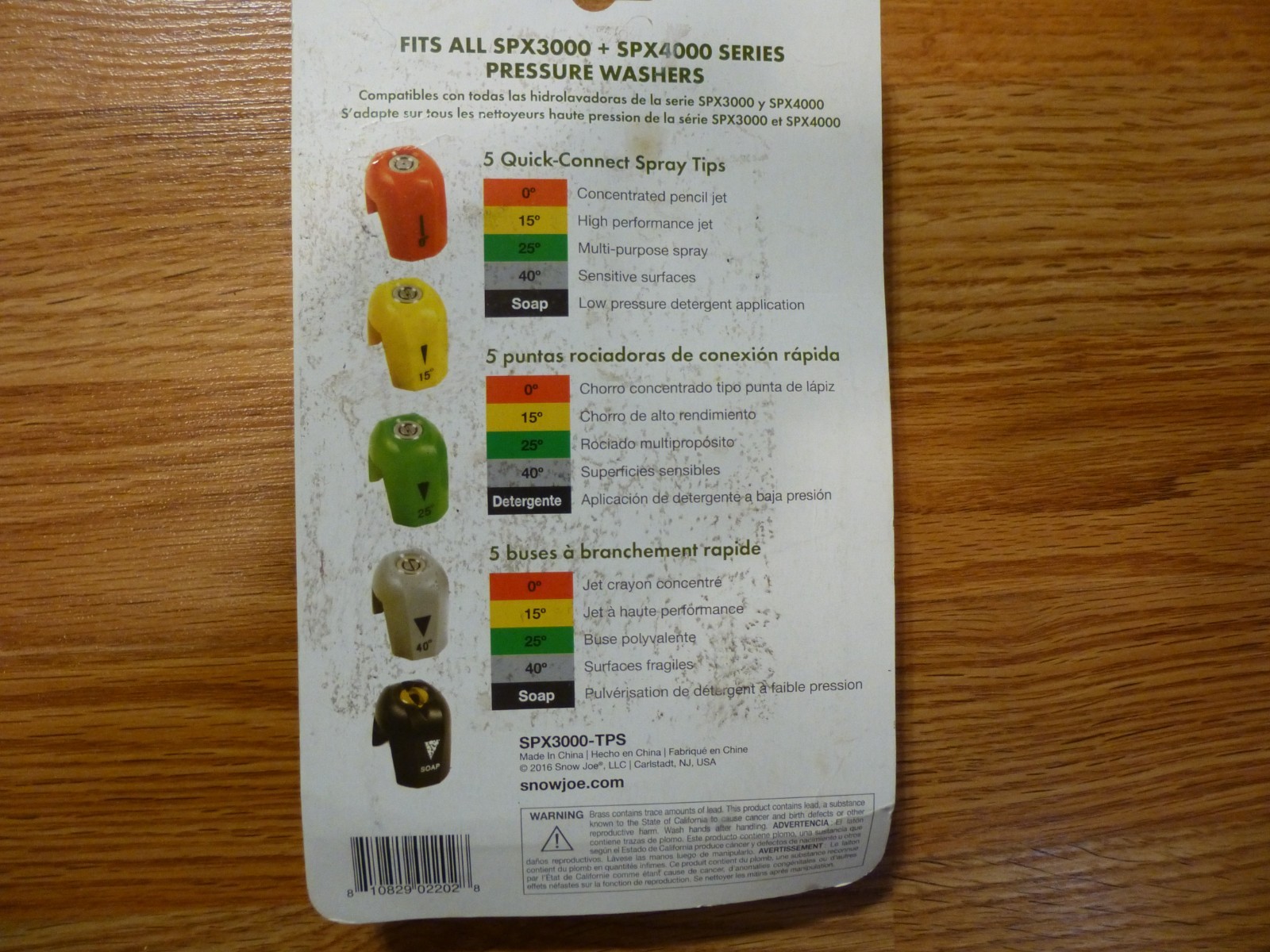 Sun Joe Electric Pressure Washer Quick-Connect Spray Tip FIVE PIECE Set