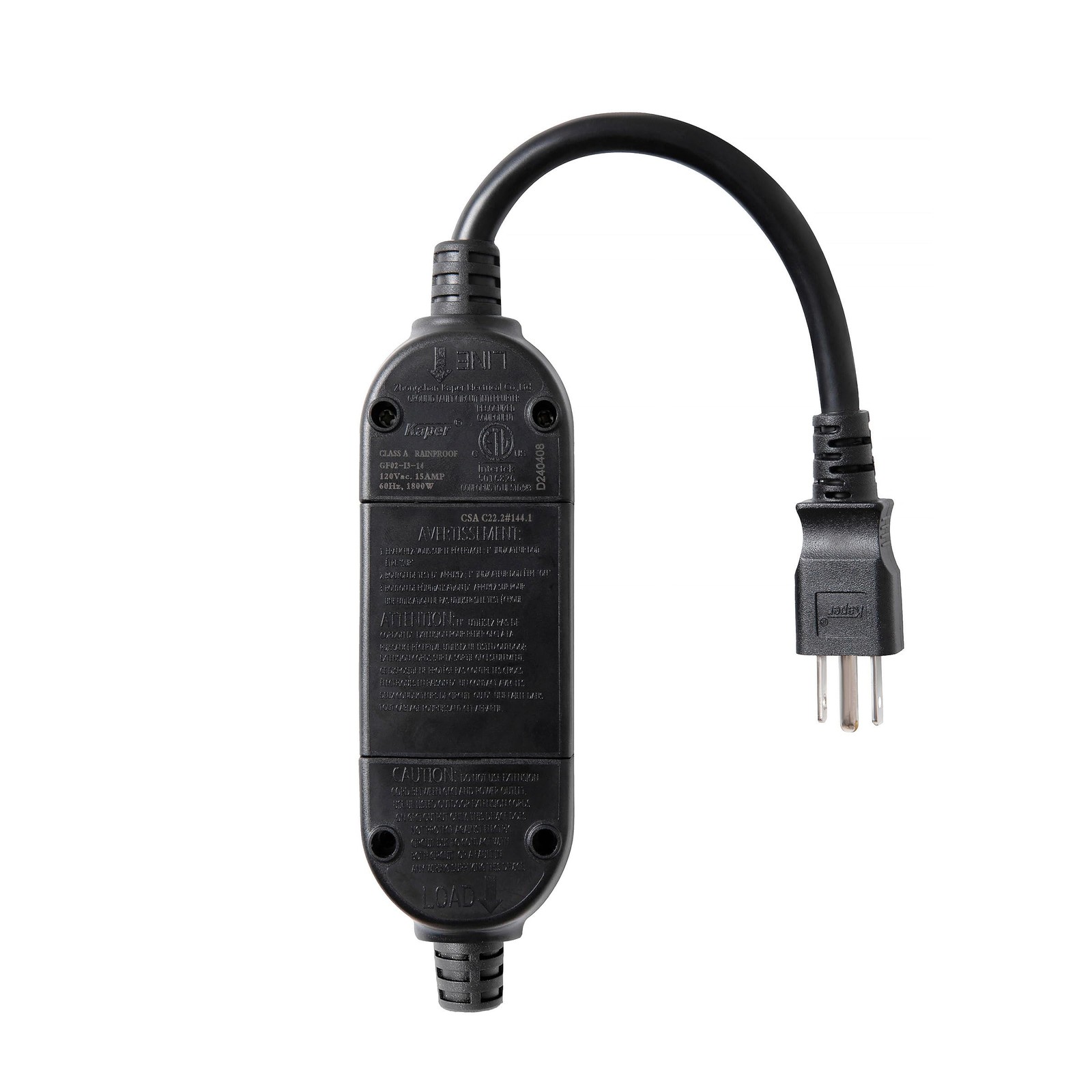 GFCI Inline Plug Assembly 3 Prong ,Auto-Monitor,Auto Reset, Waterproof, Groun…