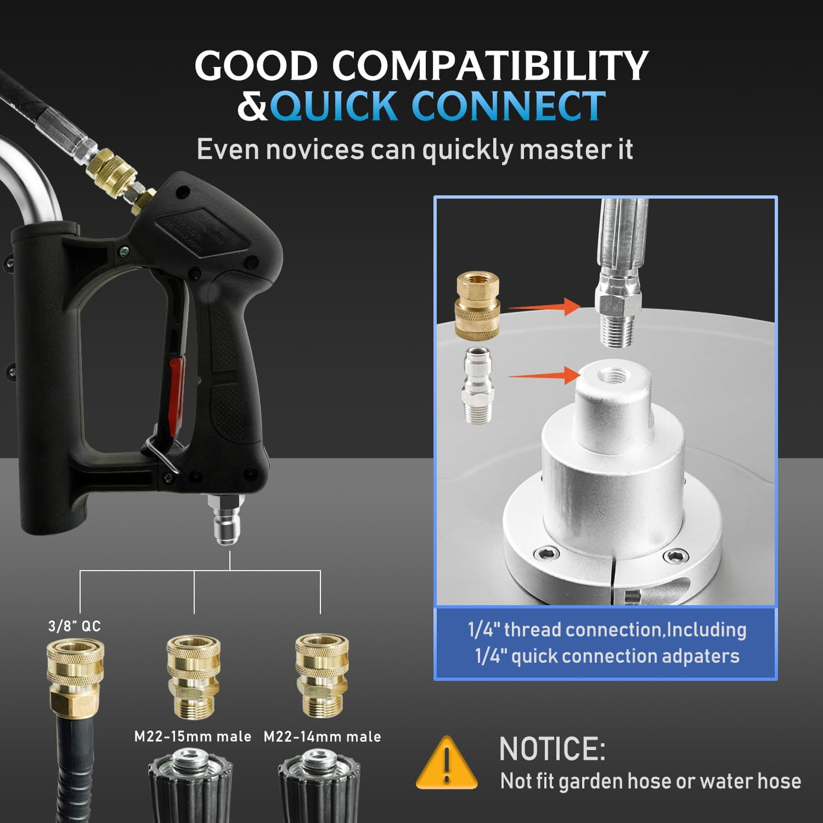 20 Inch Pressure Washer Surface Cleaner with Stainless Steel Housing, Four