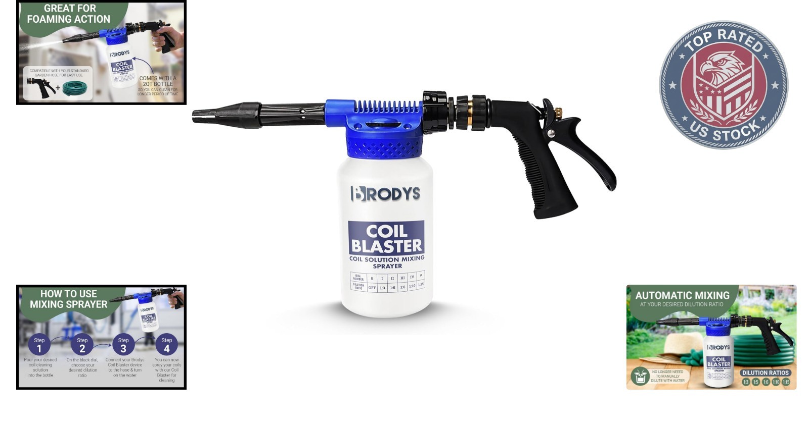 2 Quart Automatic Mixing Sprayer for Effortless A/C Coil Cleaning Solutions