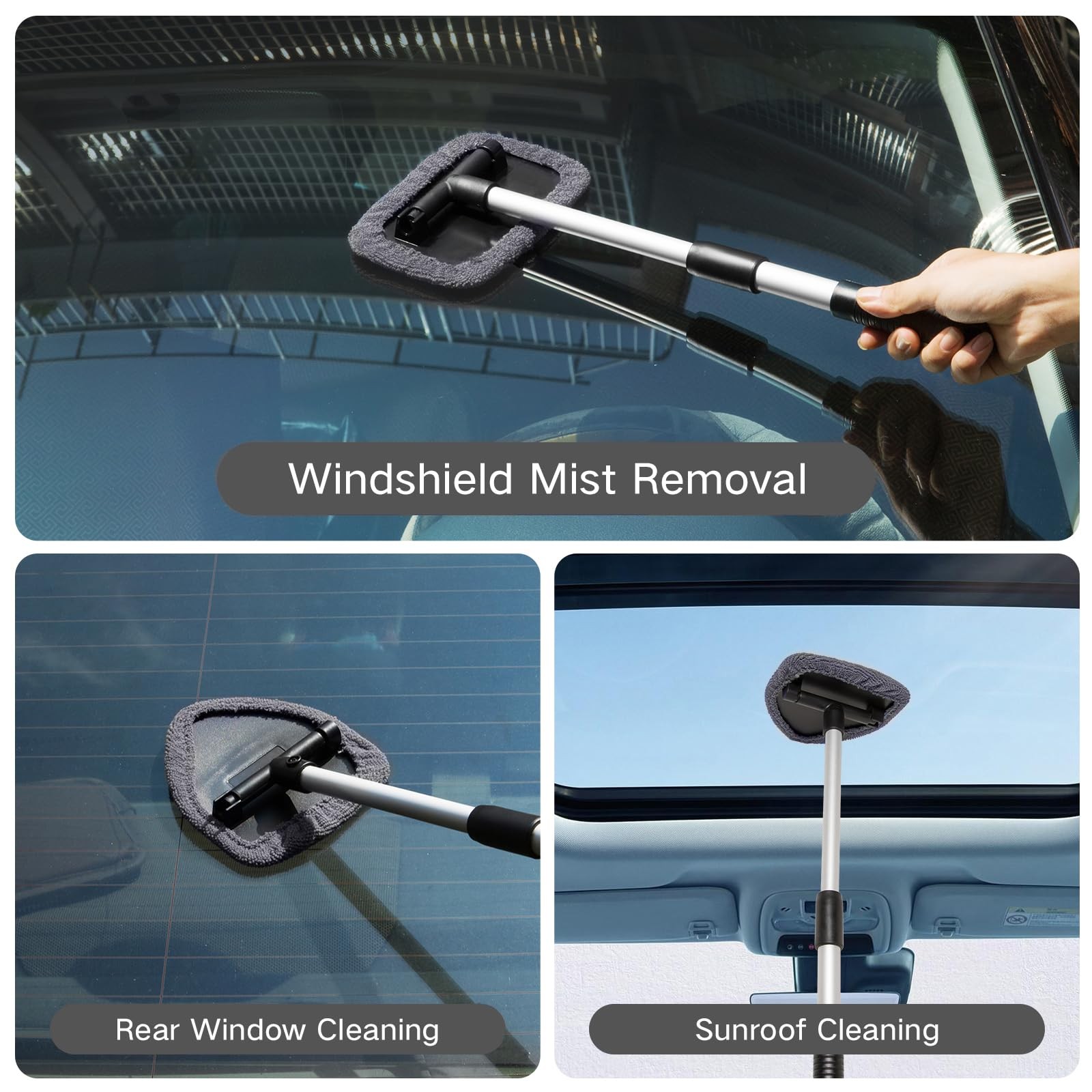 Qydipclin 10pcs Windshield Cleaning Tool Inside Car Window Cleaner Wash Gray