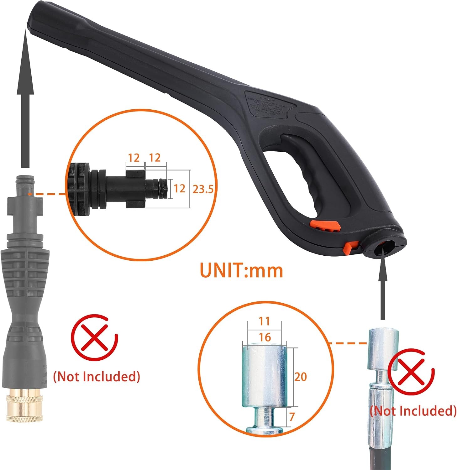 Pressure Washer Gun, Compatible with Some Portland Husky Black Decker Ford Pu…