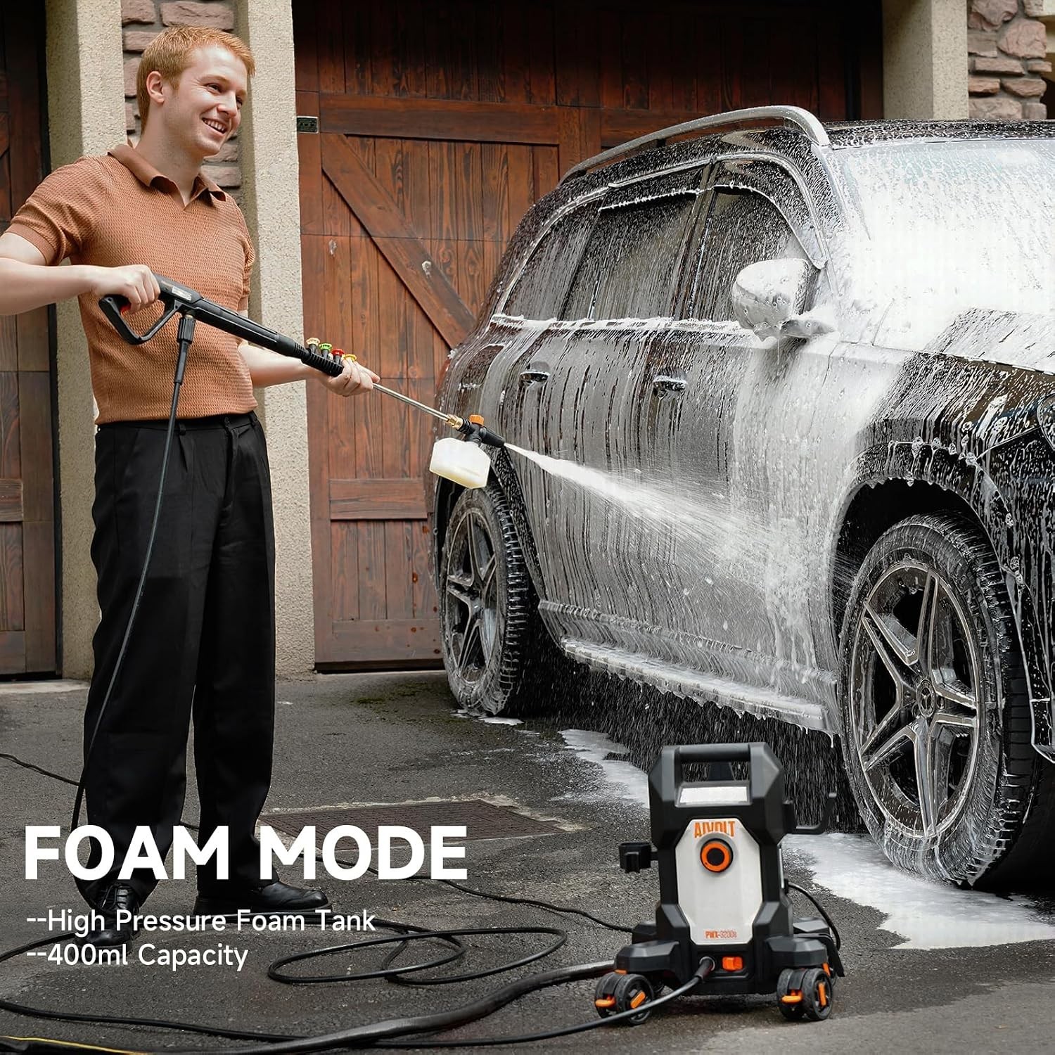 All-in-One Electric Pressure Washer 4800 PSI – 4 Quick-Connect Nozzles & Brushes