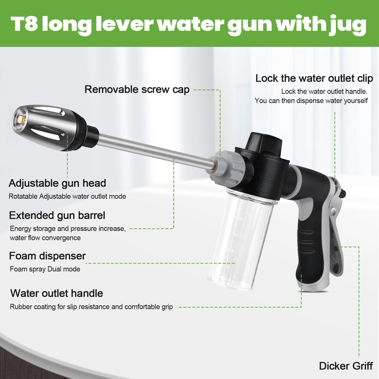 High Pressure Power Washer Water Spray Gun Nozzle Wand Attachment Garden Hose