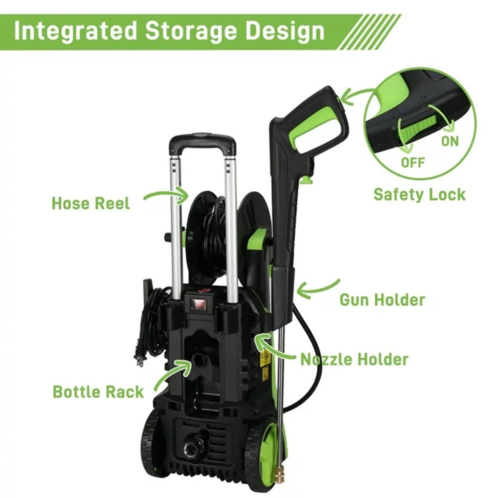 110V, 3800PSI 102A 110V,3800PSI,1800W High Pressure Cleaner Green Powerful Motor
