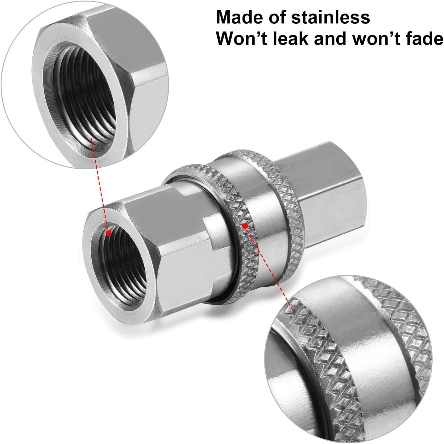 Easy to Assemble 3/8 Inch Stainless Steel Quick Connect Adapters for Washers