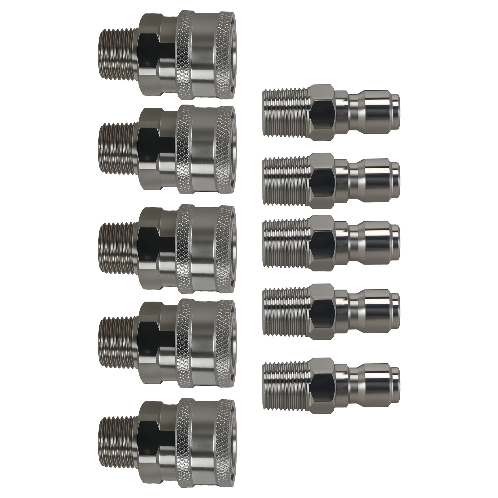 3/8″ Quick Connect NPT Pressure Washer Adapter Stainless Plug Socket 10Pcs