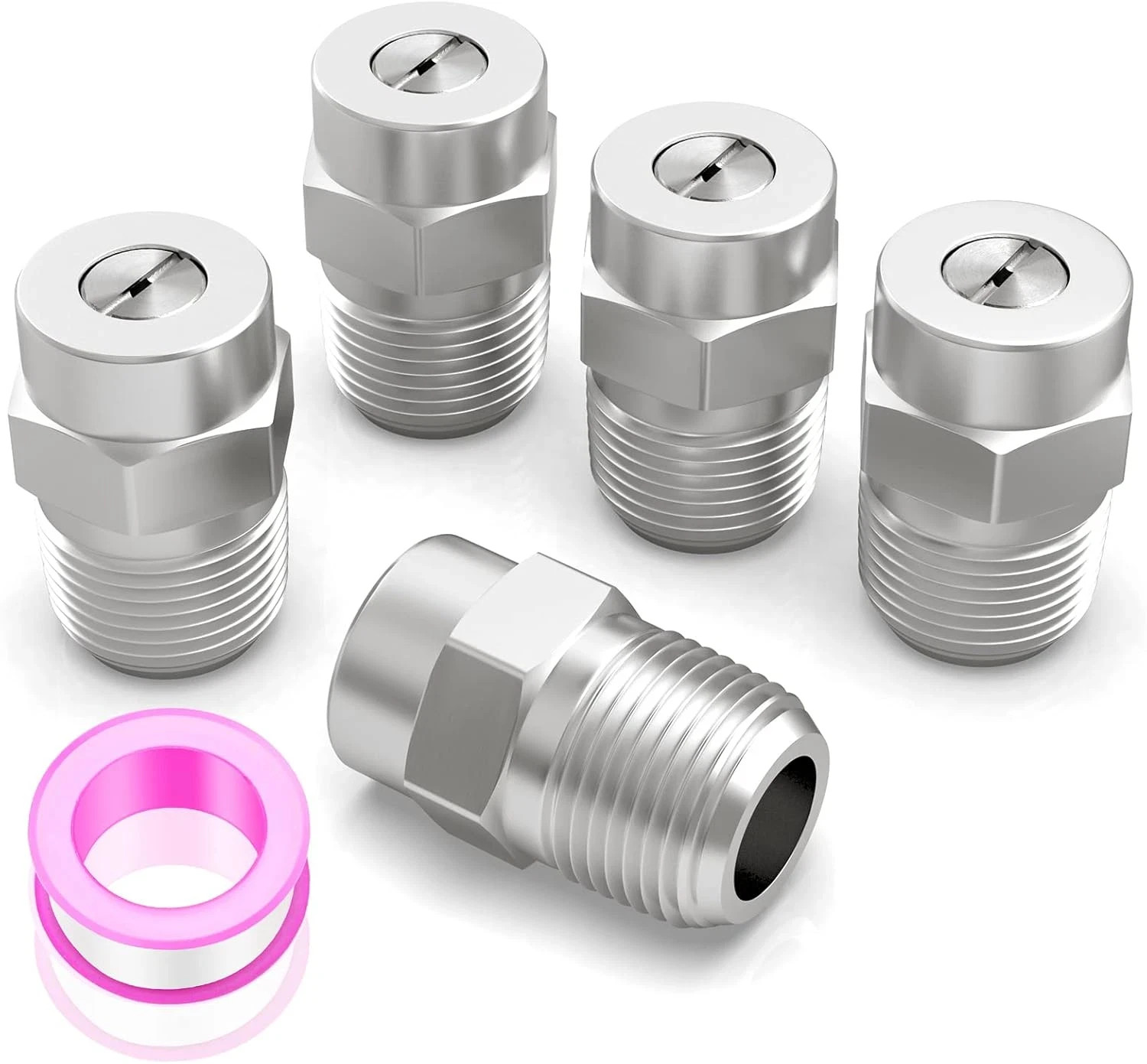 25 Degree Surface Cleaner Tips, 1/4 Inch NPT Male, 2.5 Orifice, 4000 PSI Threade