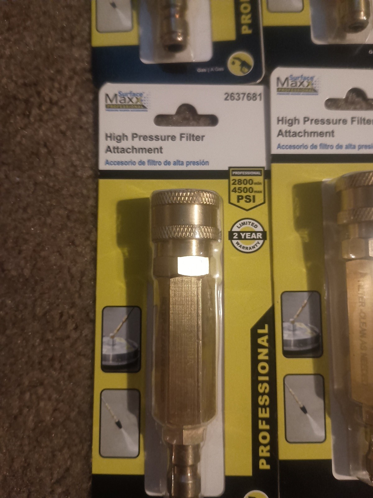 4 Pack Surface Maxx High Pressure Filter Attachment with QD Fitting #2637681