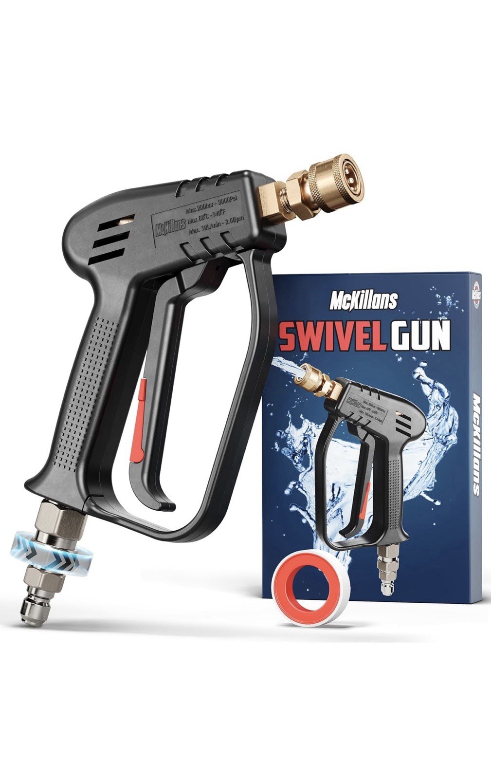 McKillans Pressure Washer Short Gun W/Swivel