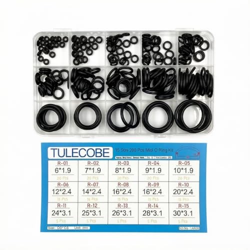 Mini Universal Metric Nitrile Rubber(NBR) O Ring Assortment Kit 15 Size 200 Pcs