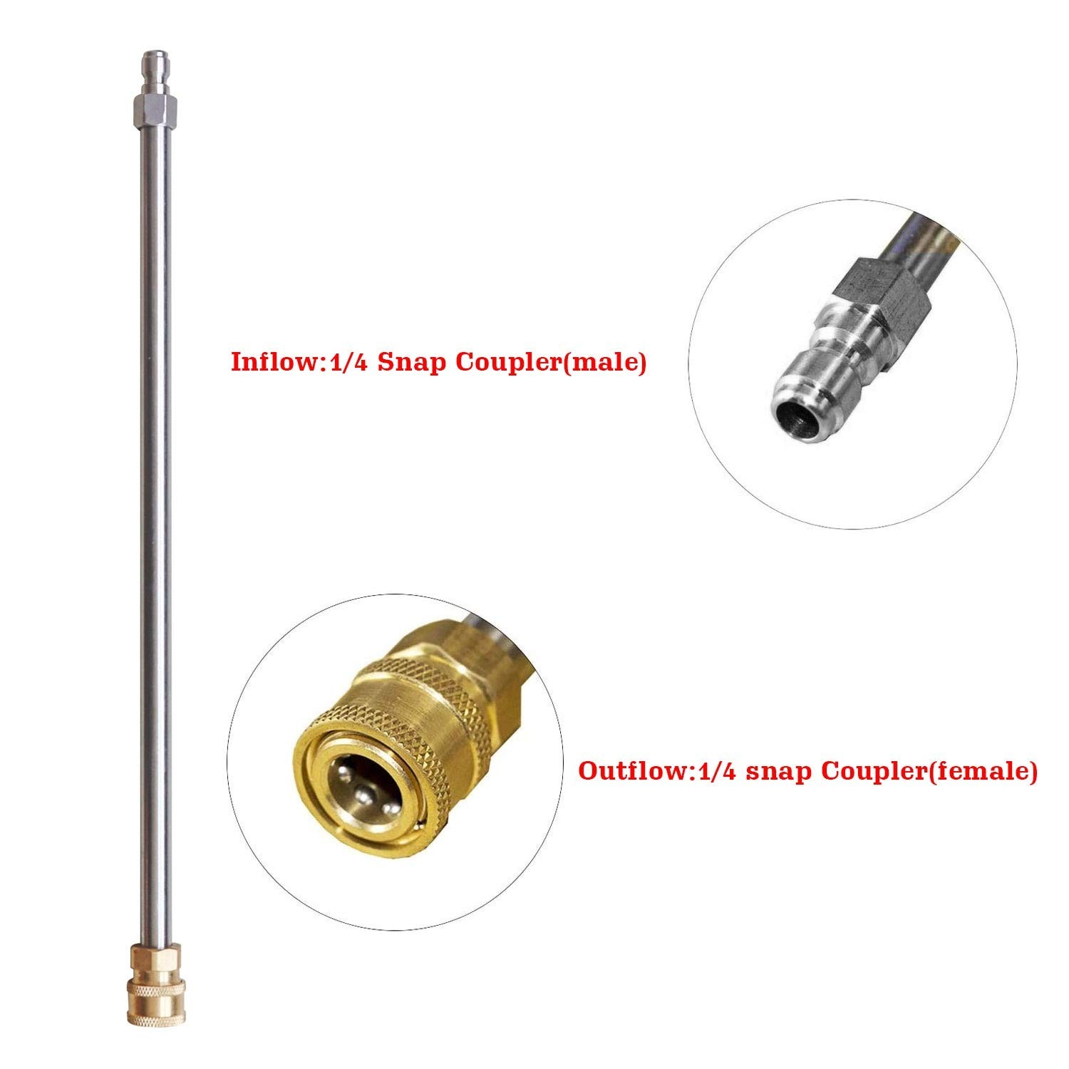 Pressure Washer Extension Wand, 17 Inch Stainless Steel with 1/4″ Quic