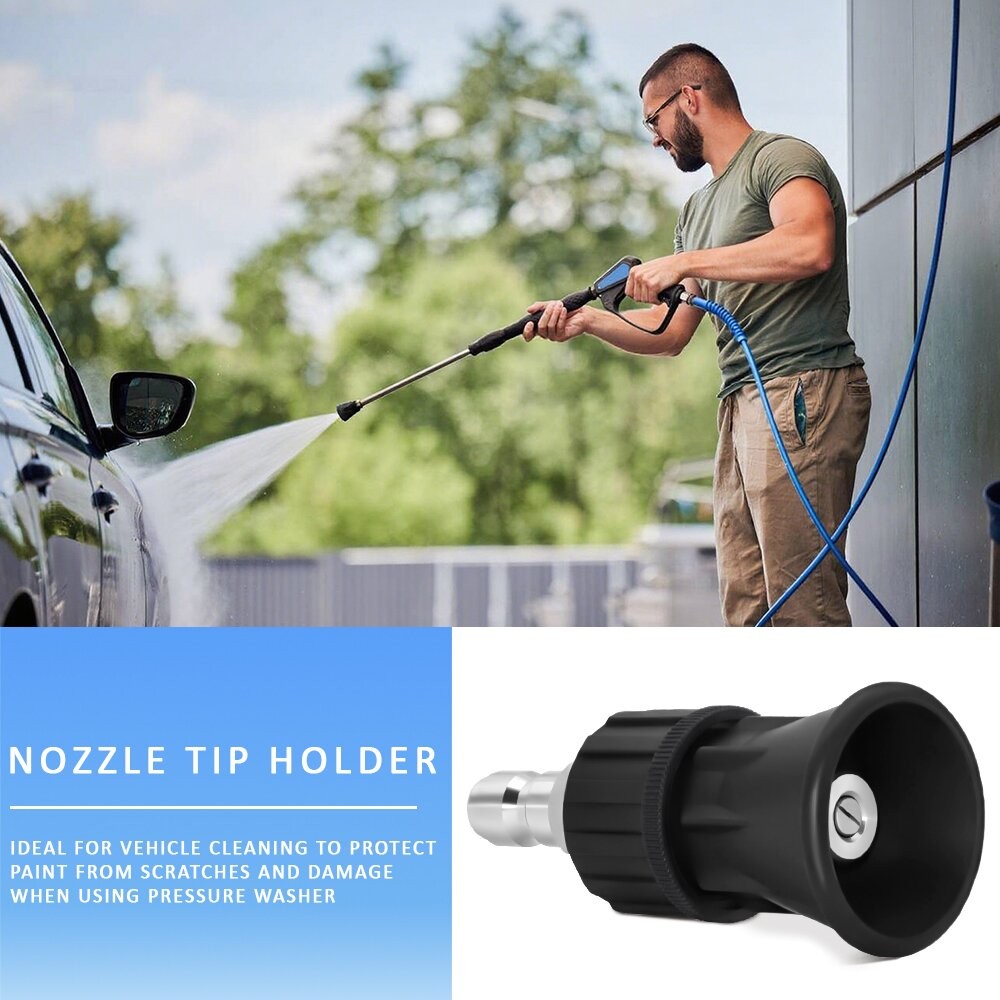 25/40 Degr Pressure Washer Nozzle Tips Stainless Steel Spray Rubber Guard Garden