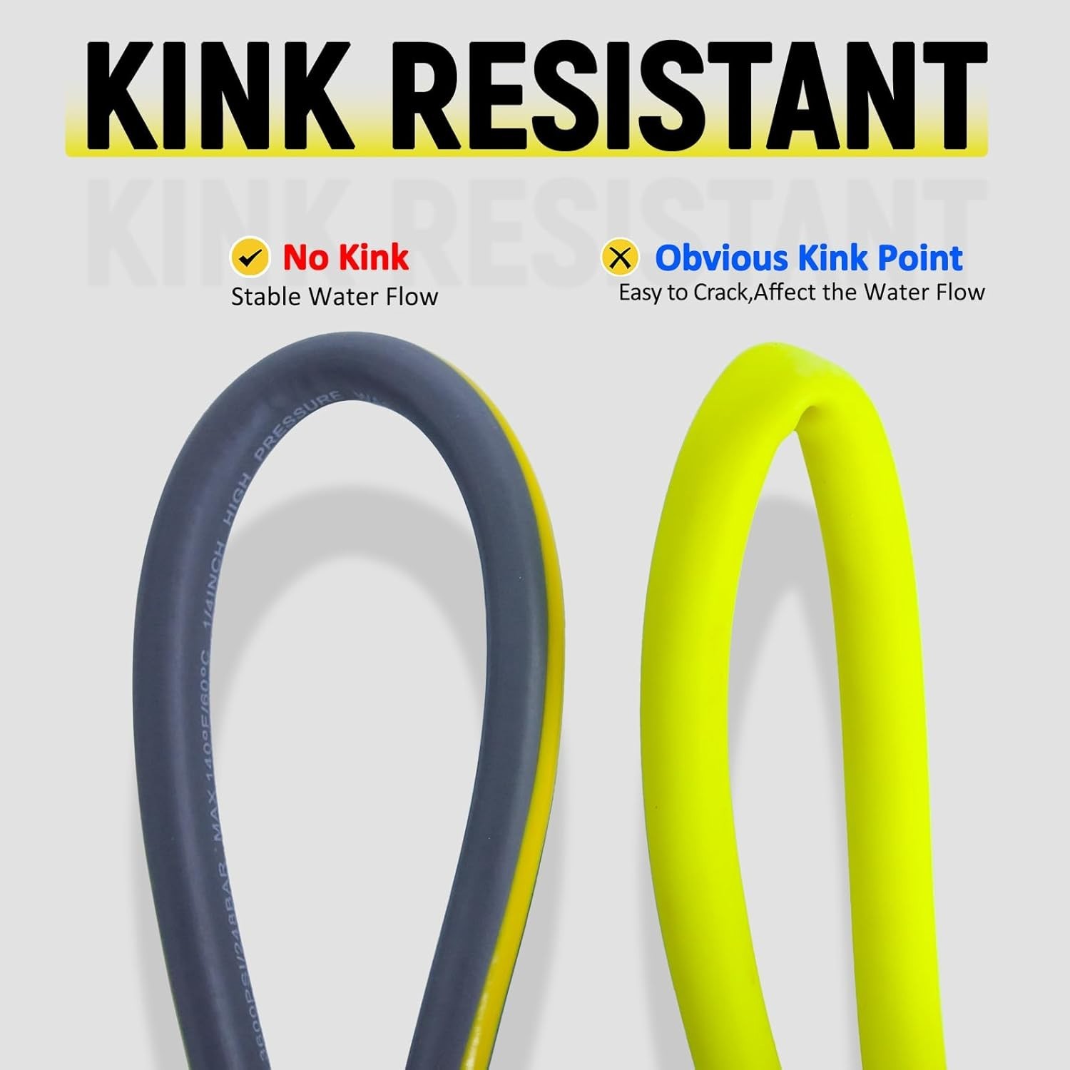 “Manguera flexible 50FT para hidrolavadora, resistente a dobleces. “