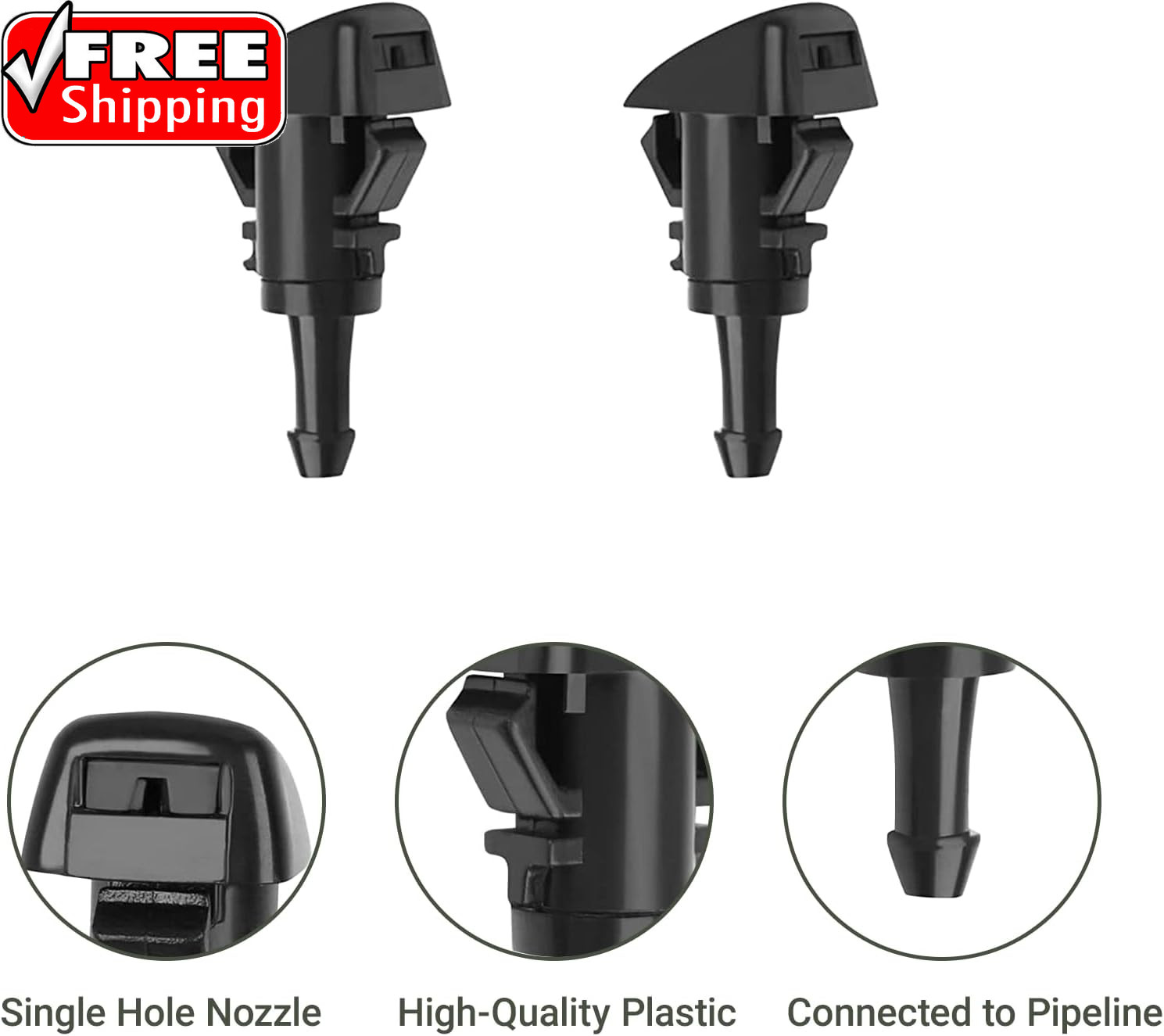 Windshield Washer Hose Kit, 5M Washer Fluid Hose with 12 Pcs Connectors, 2 Fan N