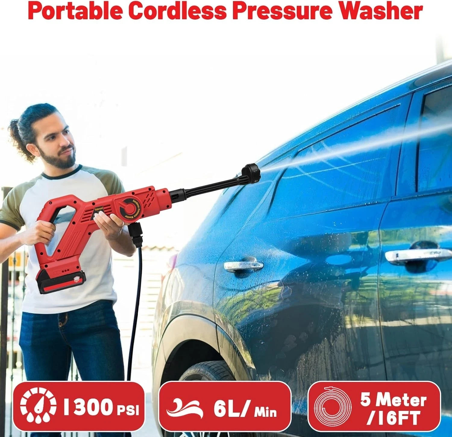 Cordless Pressure Washer for Milwaukee M18 18V Battery, Portable Cordless Power