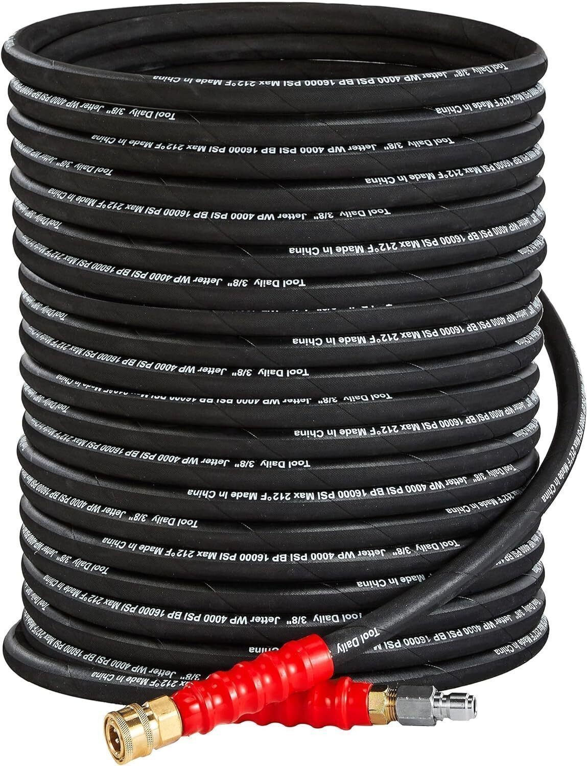 Pressure Washer Hose 3/8 Inch x 50 FT Quick Connect 4000 PSI Steel-Wire Braid US