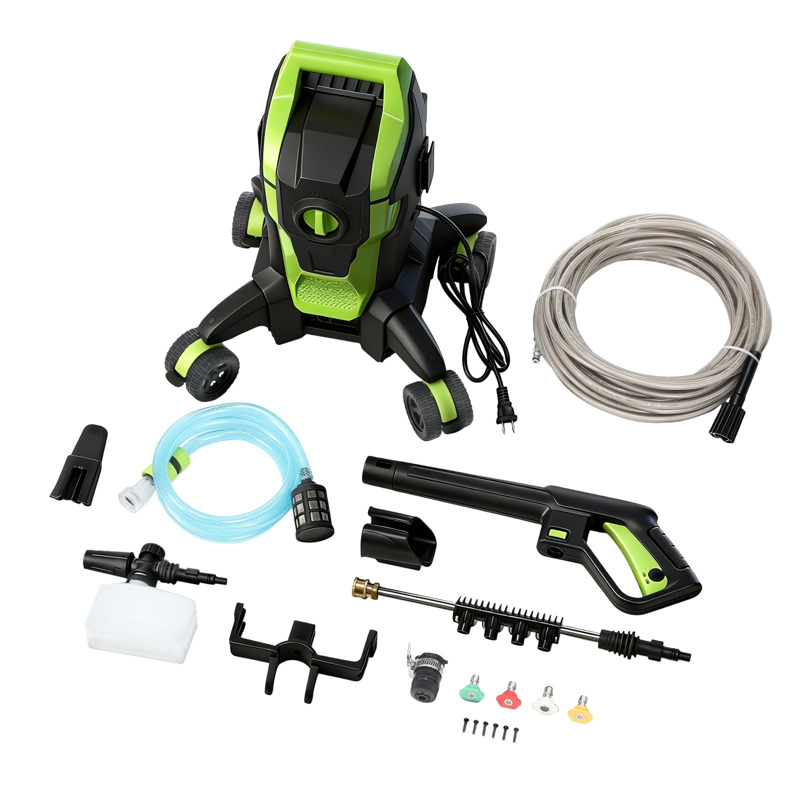 Electric Power Washer 2500 PSI 3.0 GPM Pressure Washer with 52FT Hose,nozzle USA