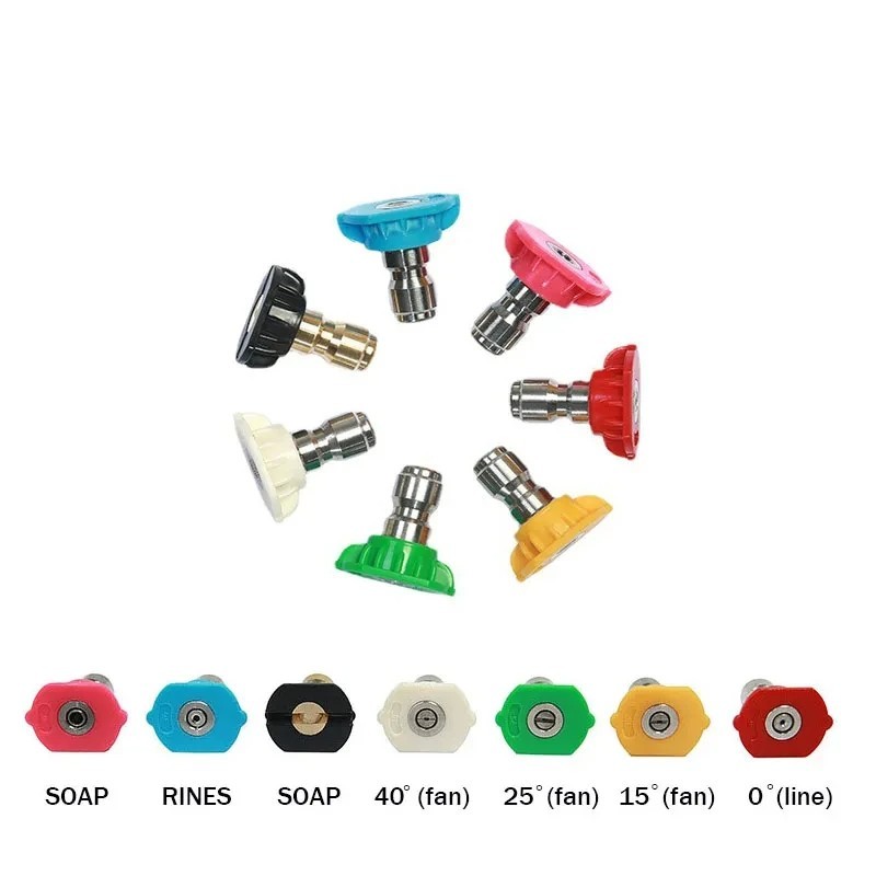 5Pcs Pressure Washer Spray Tips Nozzles High Power Kit Quick Connect 1/4″ SET