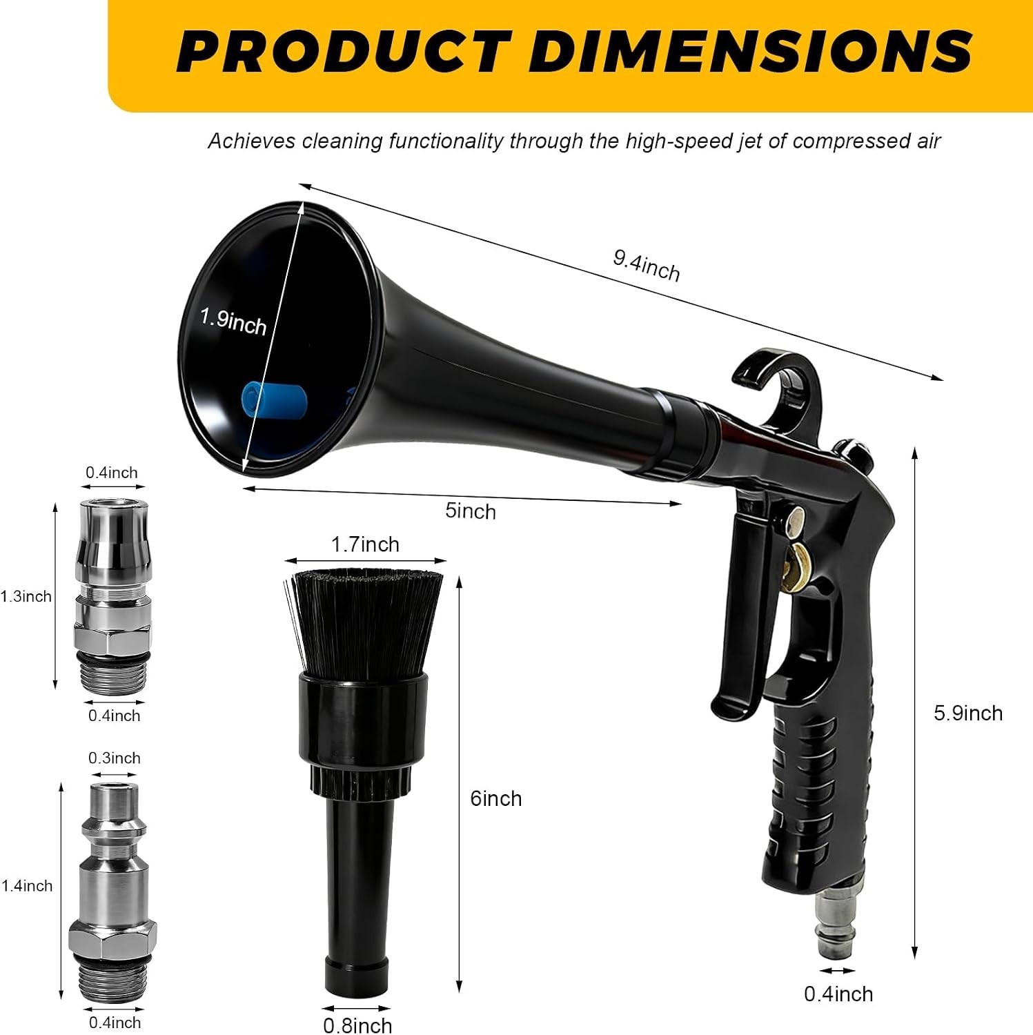 Tornador Air Cleaning Gun High Pressure Blow Dust Car Interior Detailing Tool US