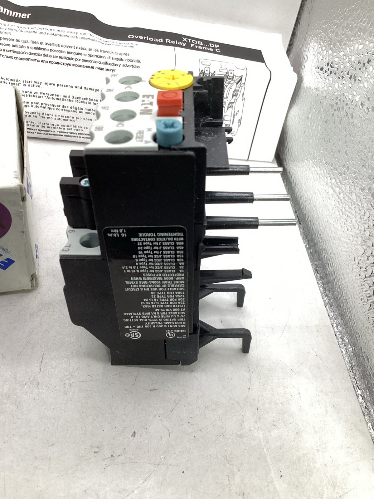 Eaton XTOB010CC1 IEC Overload Relay Frame C Class 10 DP 6-10 Amp 🟣