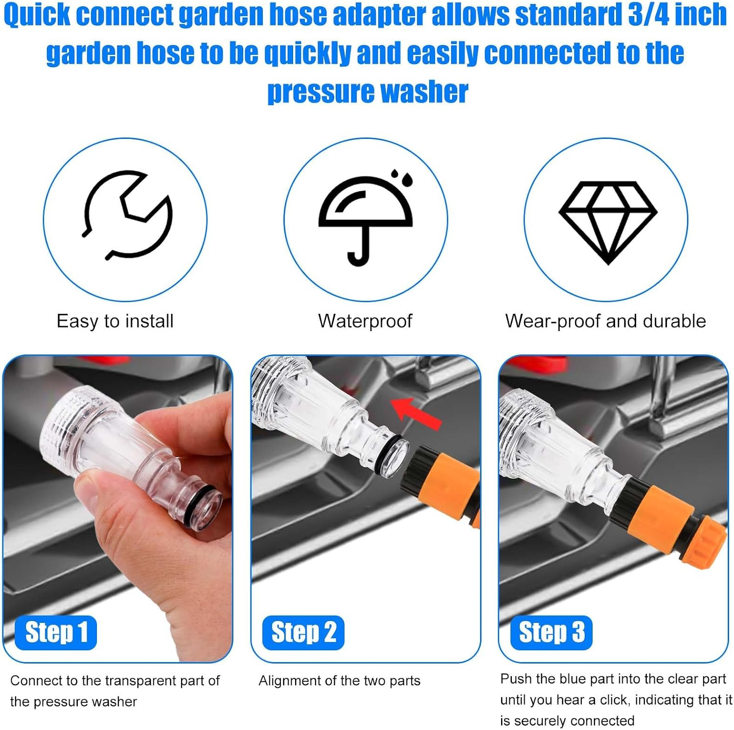 5pcs Pressure Washer Garden Hose Adapter, Pressure Washer Water Filter Pressure