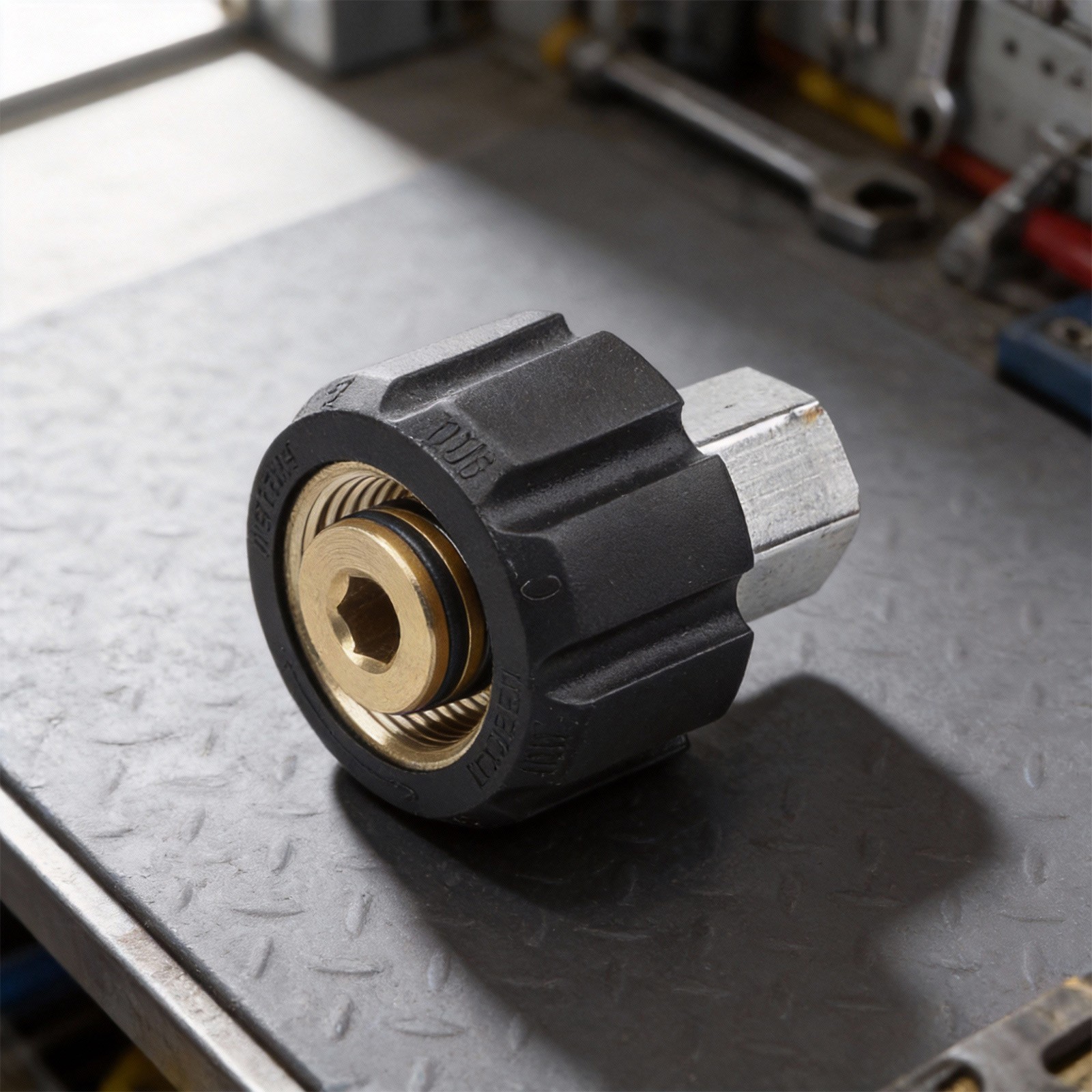 M22 Connector 14/15mm 3/8?? Female Stainless Steel 1 Pieces Black And Sliver