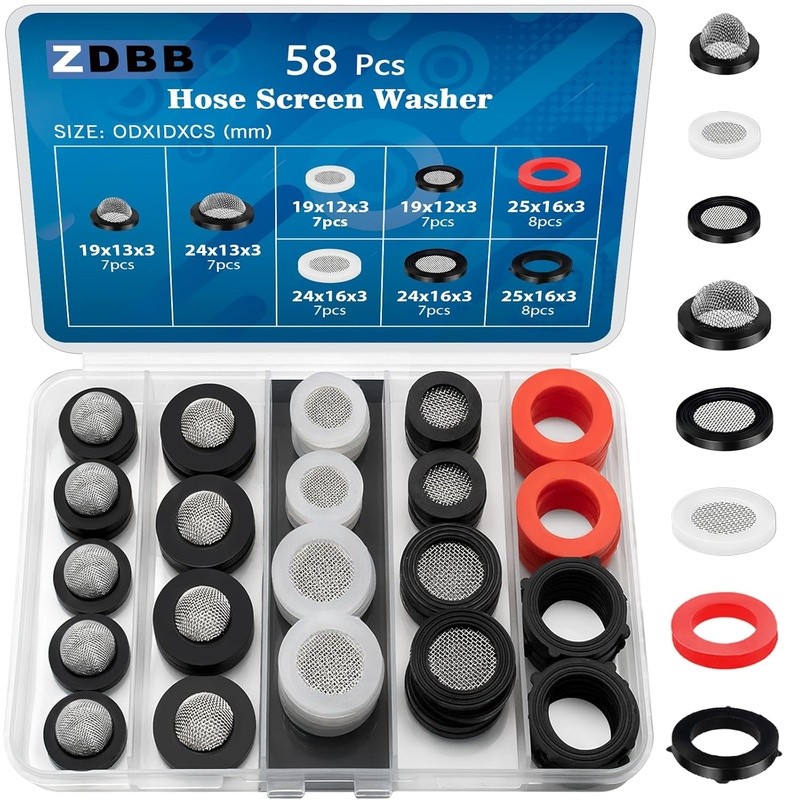 Universal Filter Hose Washers Kit Garden Hose Bath Faucet Washing Machine New