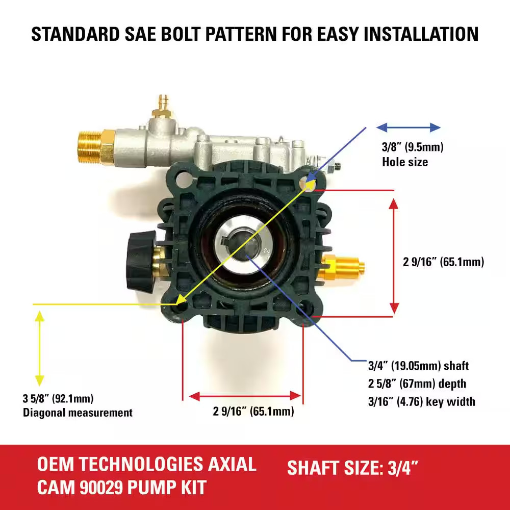 OEM Technologies 3400 PSI at 2.5 GPM Axial Cam Pump Kit
