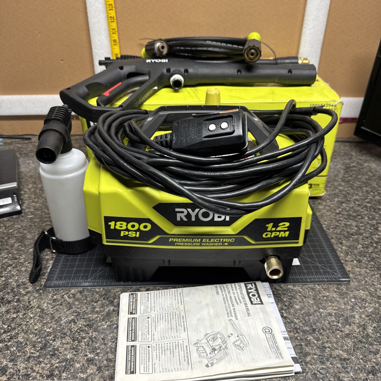 Ryobi RY141802 1800psi 1.2 GPM Electric Pressure Washer See Description